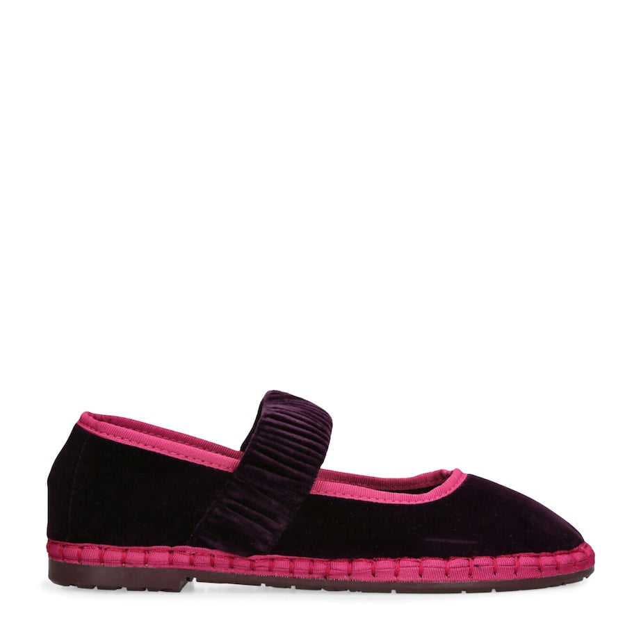 Flabelus Purple Velvet Mafalda Espadrilles