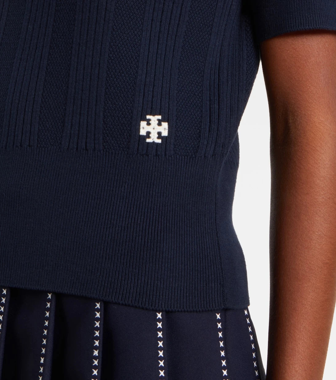 Tory Burch - Cotton pointelle polo shirt