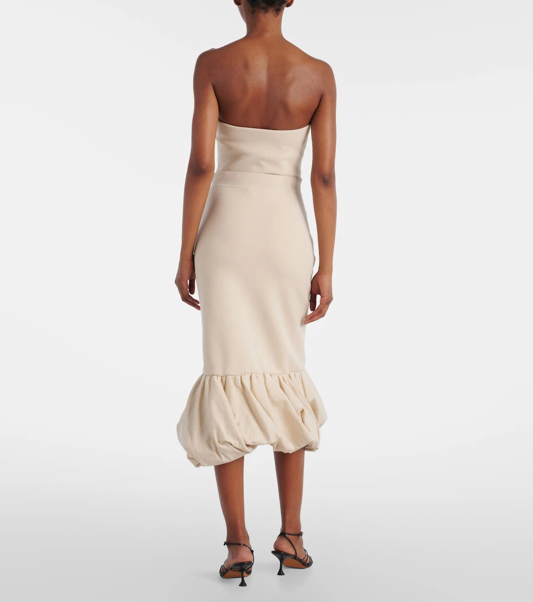 Simkhai - Camille ruffled linen-blend midi skirt