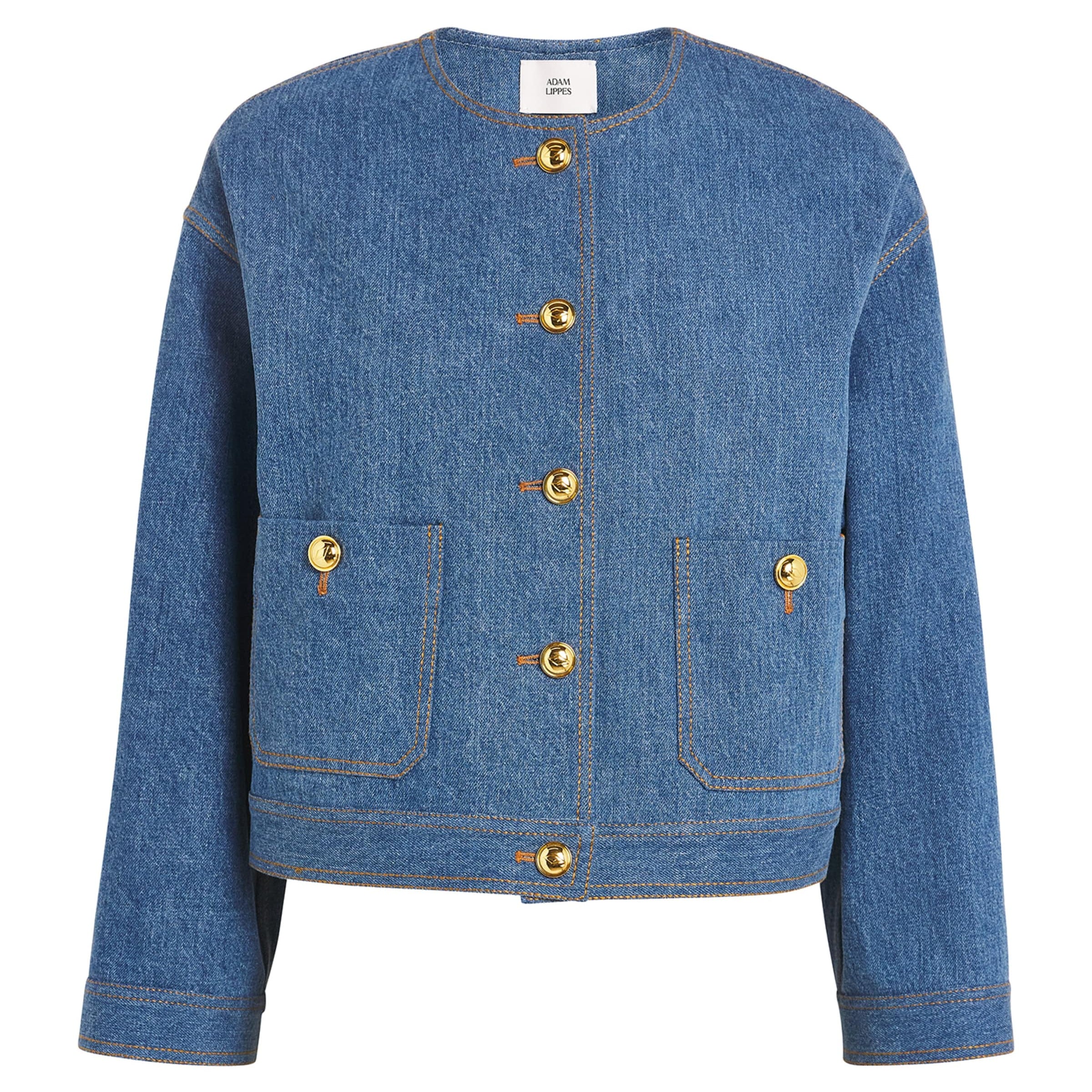 Adam Lippes Blue Cropped Nessy Denim Jacket