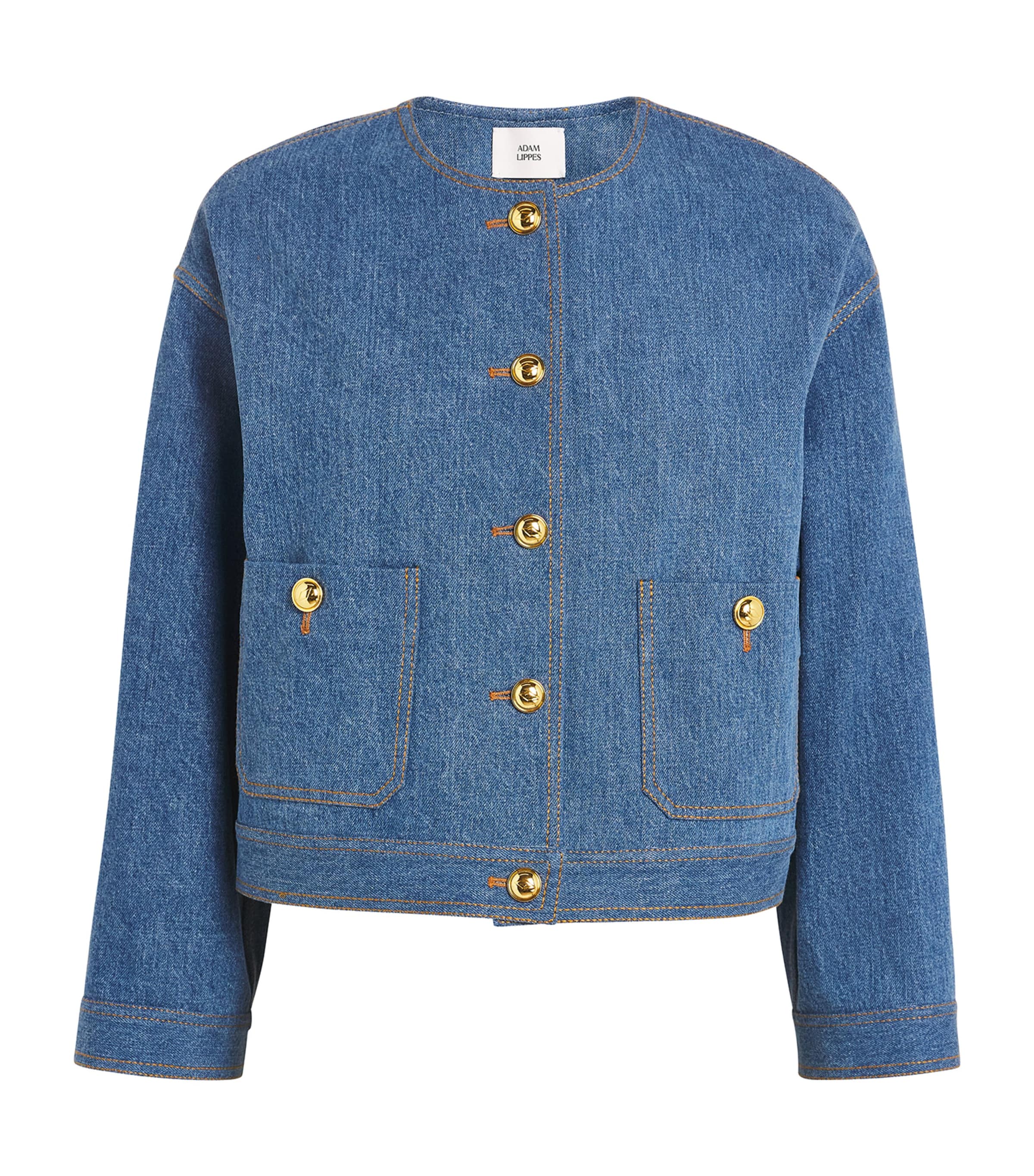 Adam Lippes Blue Cropped Nessy Denim Jacket