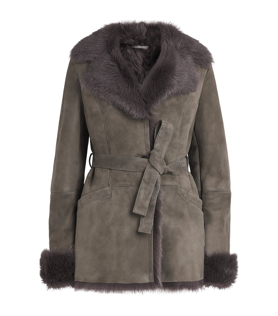 Suede-Shearling Louise Coat SOIL