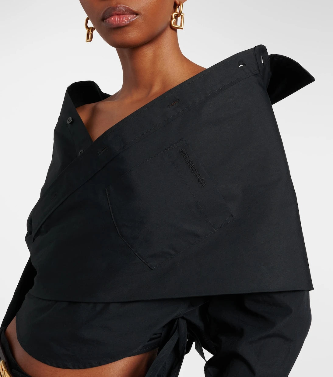 Balenciaga - Off-shoulder cotton top