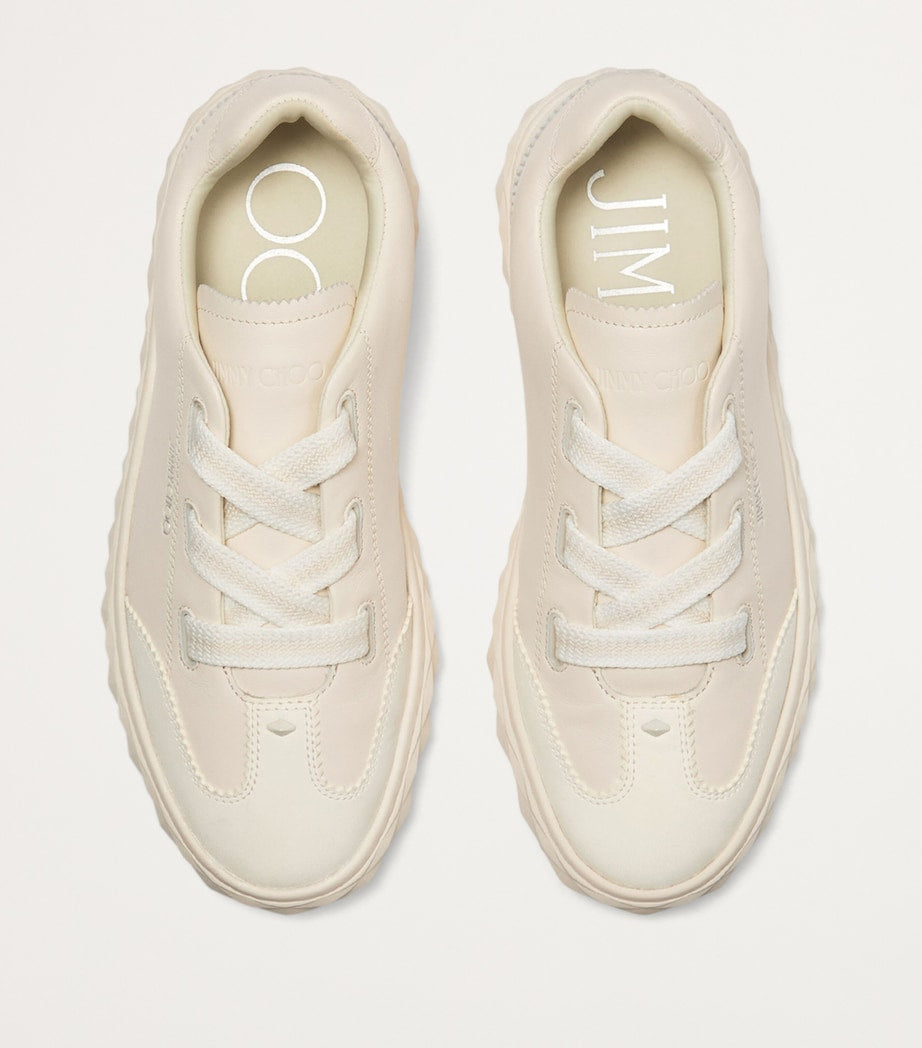 Jimmy Choo White Diamond Light Flex Leather Sneakers