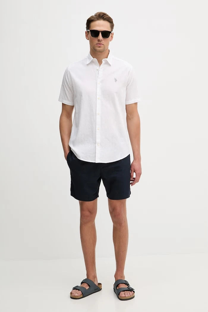 Къс панталон с лен U.S. Polo Assn. LINEN DECK