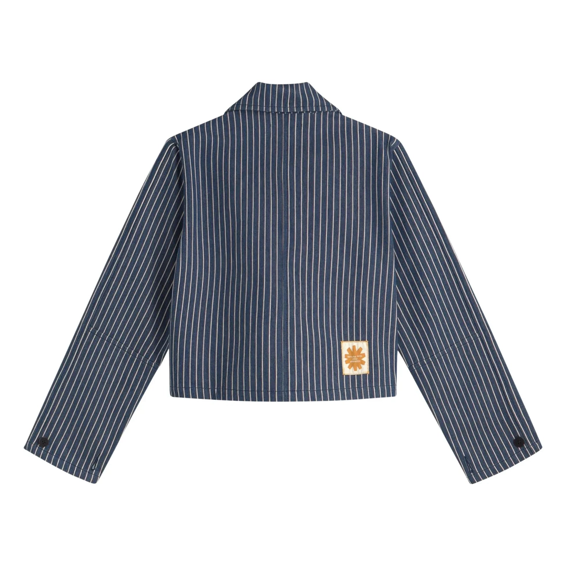 Thinking Mu - Astrid Stripes Organic Cotton Jacket | Grey blue