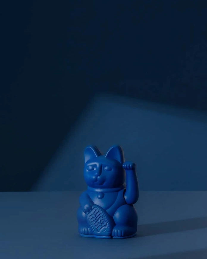 Donkey Lucky Cat Mini Dekorasyon - Koyu Mavi