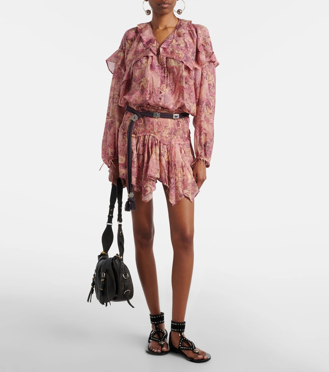 Isabel Marant - Charis printed ruffled silk blouse