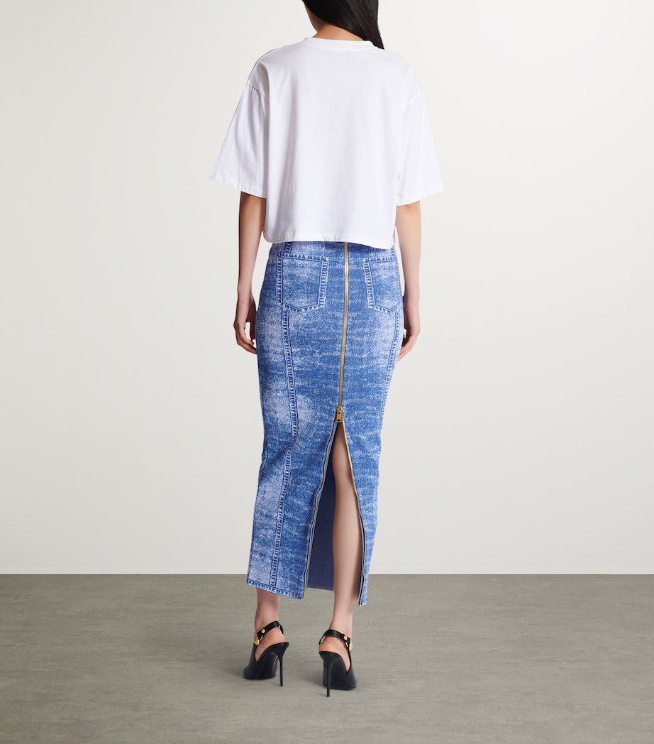 White Cropped Logo T-Shirt