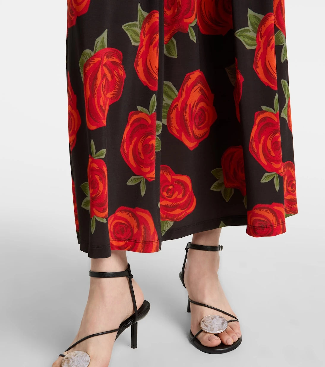 Farm Rio - Latin Roses draped one-shoulder maxi dress