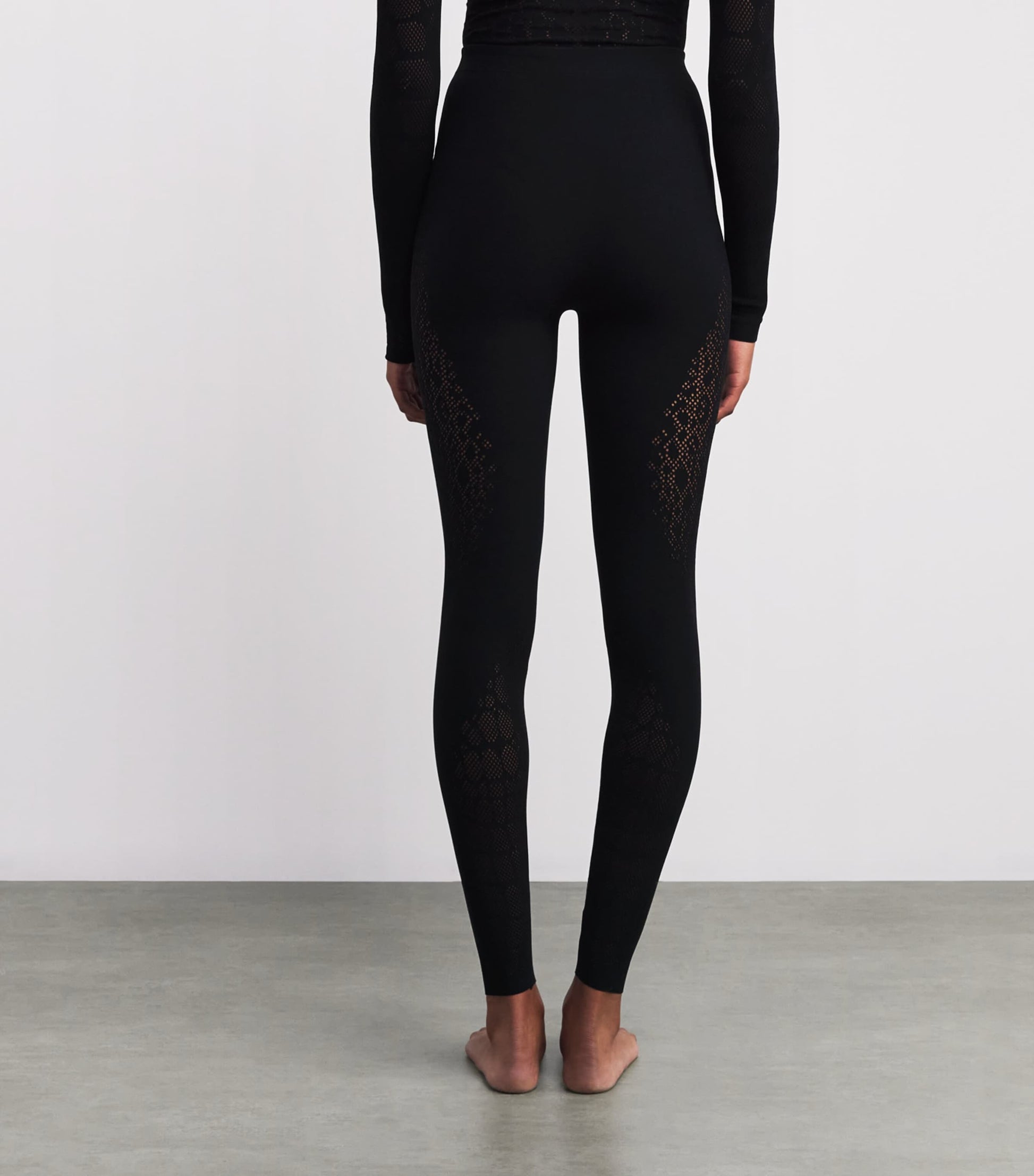 Wolford Black Reptile Net Leggings