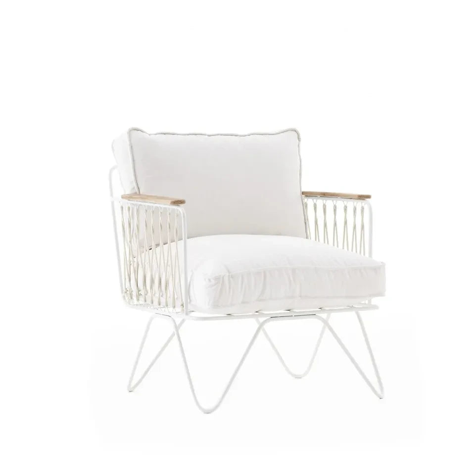 Honoré - Croisette White Epoxy and Cotton Armchair | White