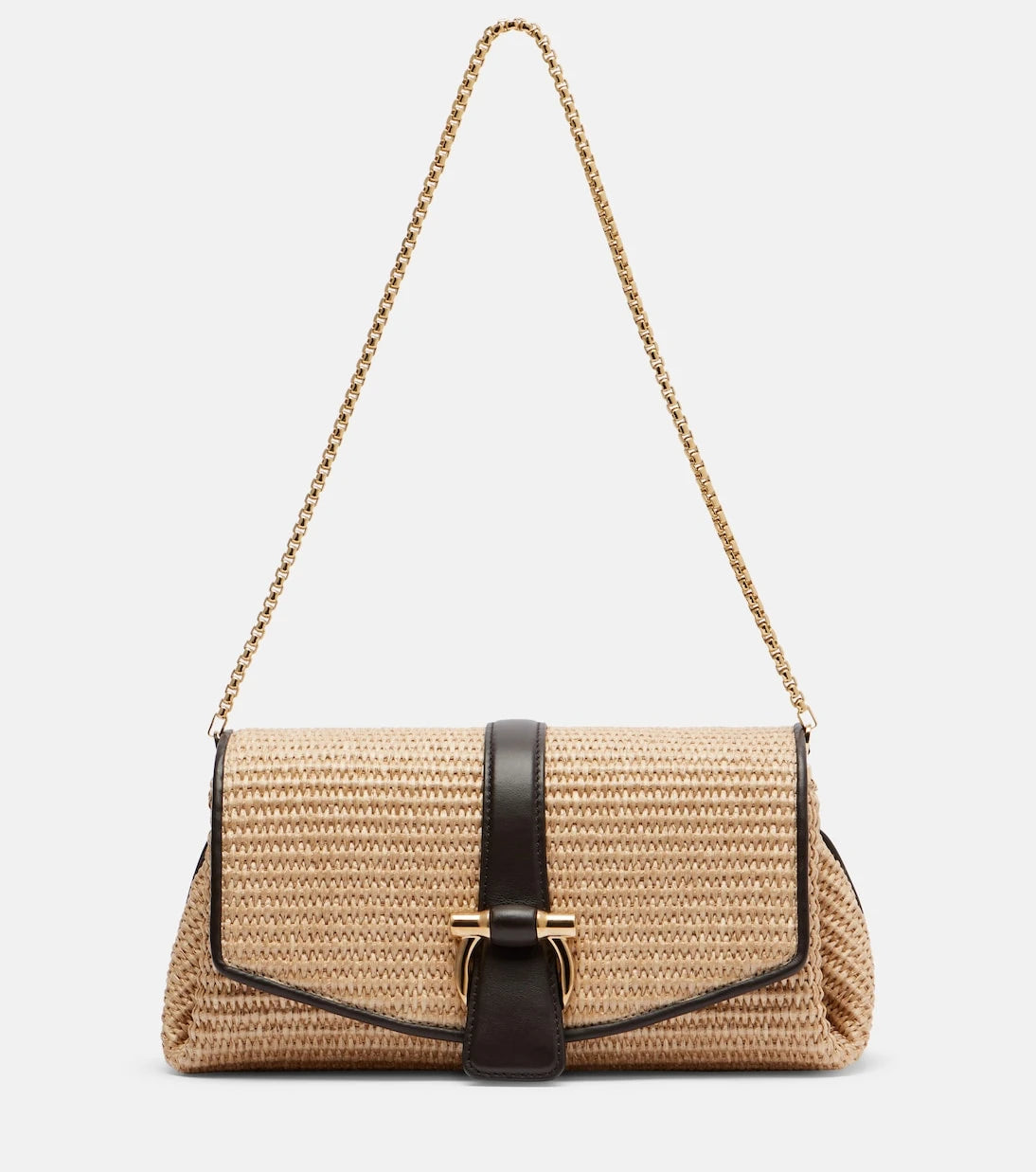 Ferragamo - Ferragamo Mia Small raffia shoulder bag