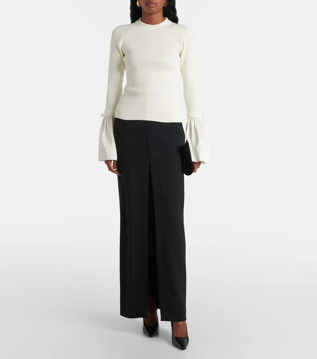 Simkhai - Agata taffeta-trimmed ribbed-knit top