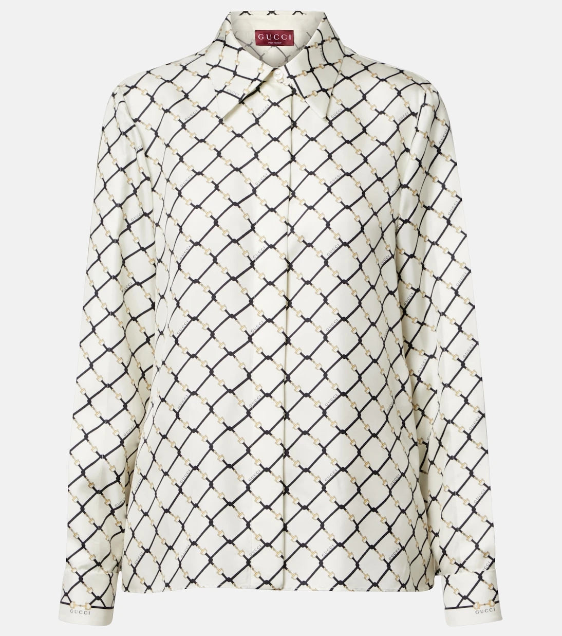 Gucci - Gucci Horsebit silk twill shirt