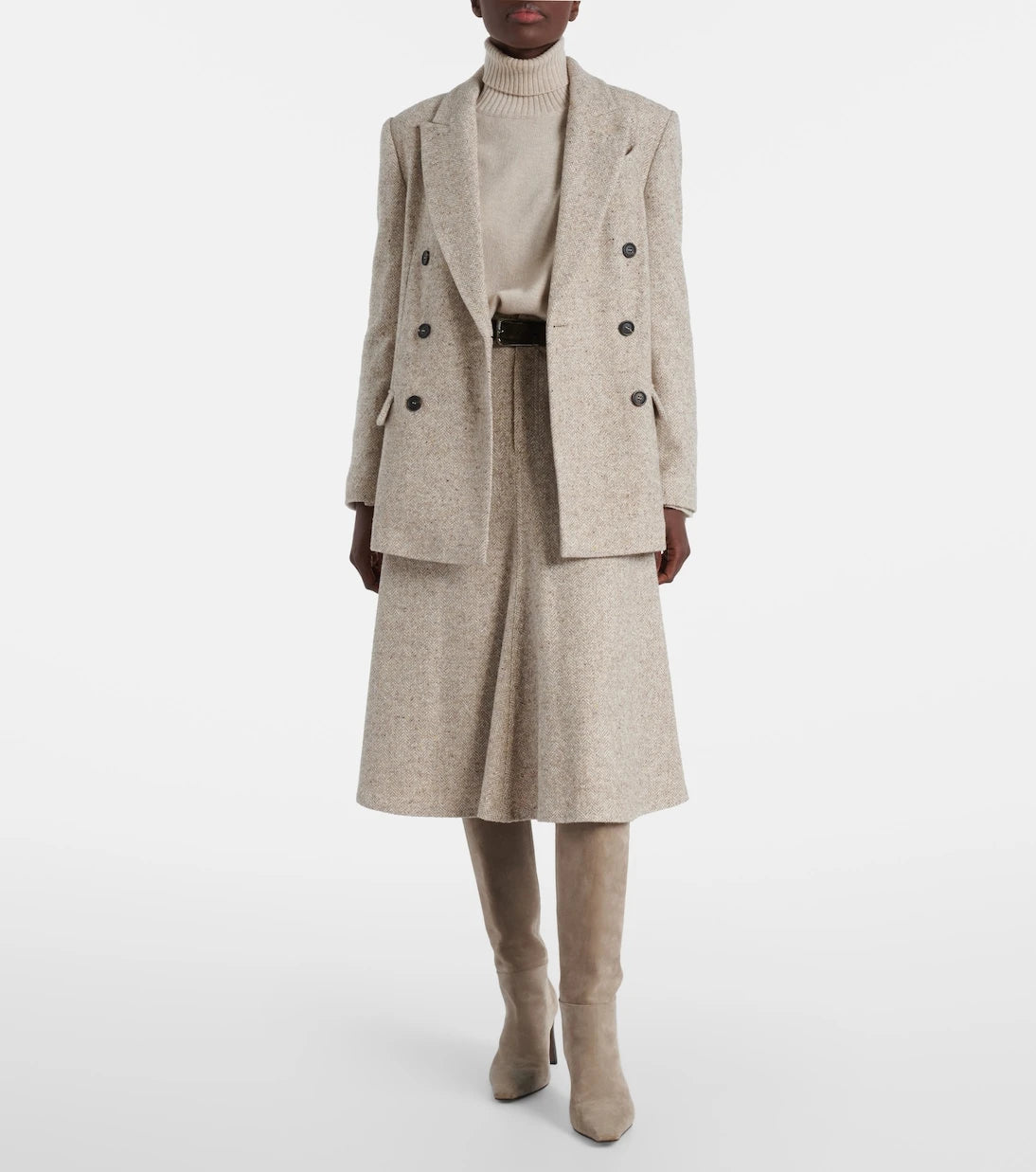 Brunello Cucinelli - Double-breasted wool and silk-blend blazer