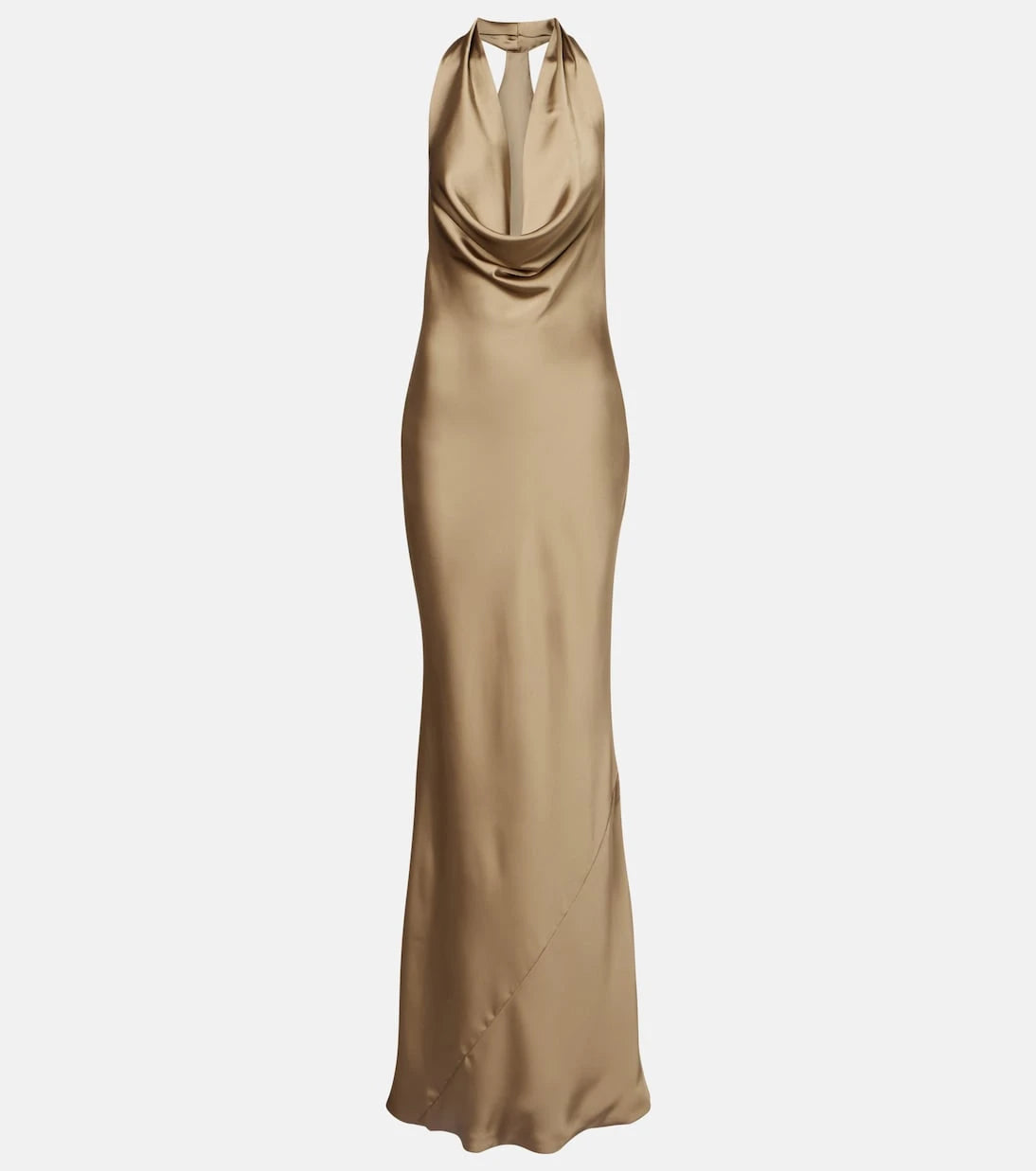 Norma Kamali - Bias draped halterneck satin gown