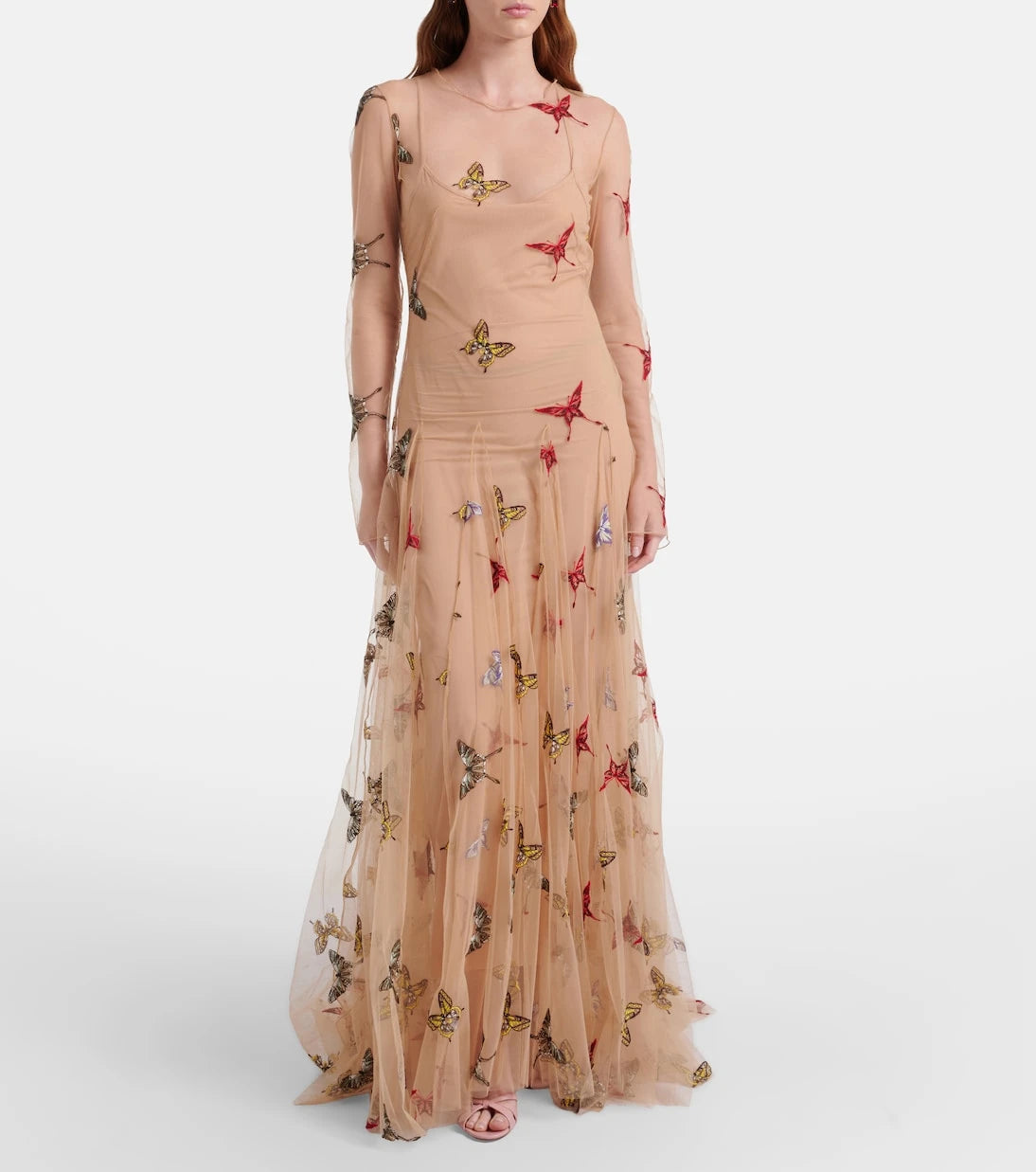 Blumarine - فستان ماكسي بتطريزات رقعة