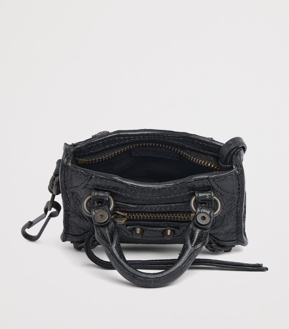Balenciaga Black Micro Leather Le City Bag Charm