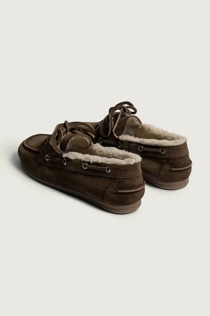 Posa kadın süet loafer Boat Loafer