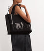 Black Medium Cotton Logo Tote Bag