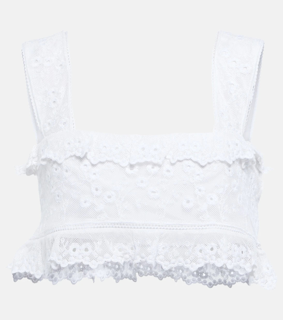 Isabel Marant - Mecelia anglaise cotton and silk crop top