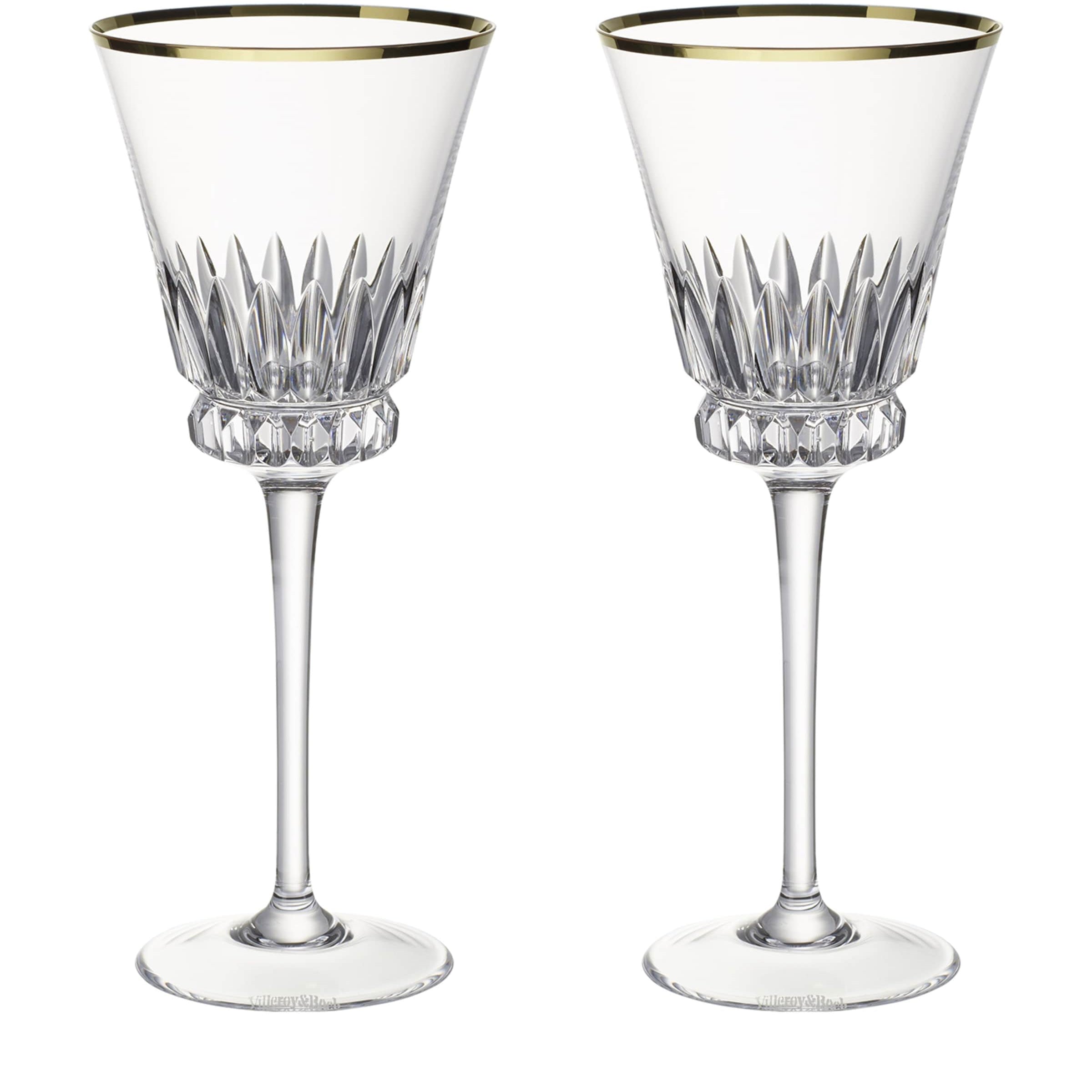 Villeroy & Boch Set of 2 Grand Royal Gold White Wine Glasses (125ml)