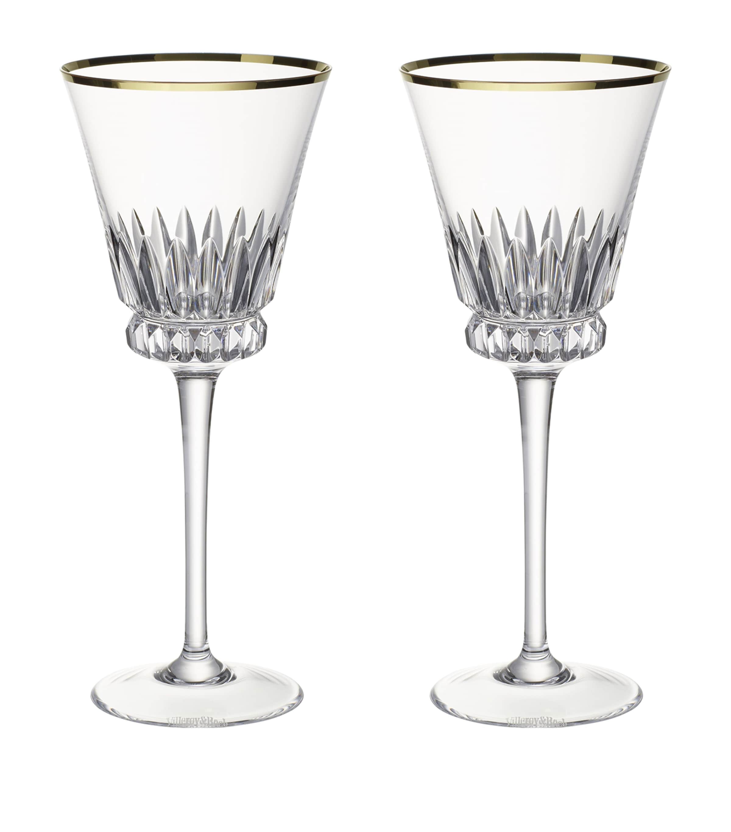Villeroy & Boch Set of 2 Grand Royal Gold White Wine Glasses (125ml)