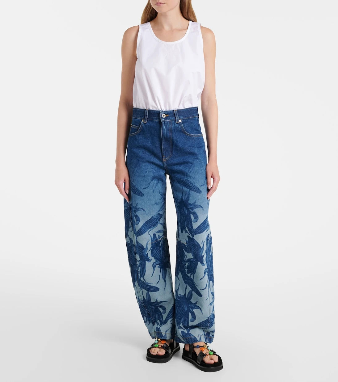 Loewe - Paula's Ibiza printed barrel-leg jeans