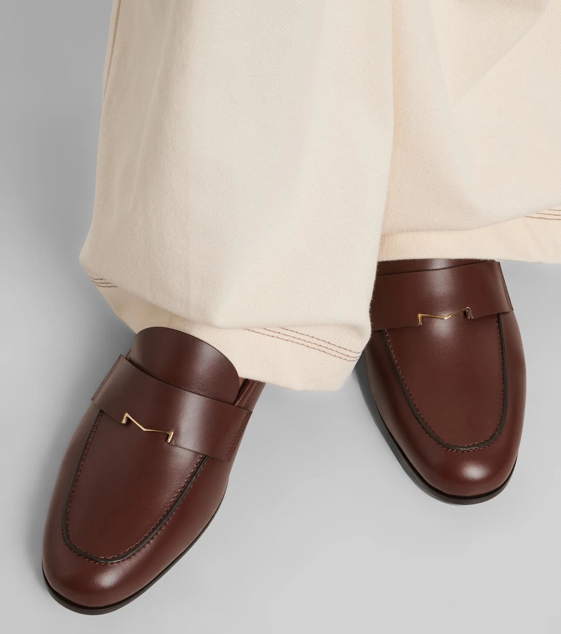 Max Mara - Embellished leather penny loafers
