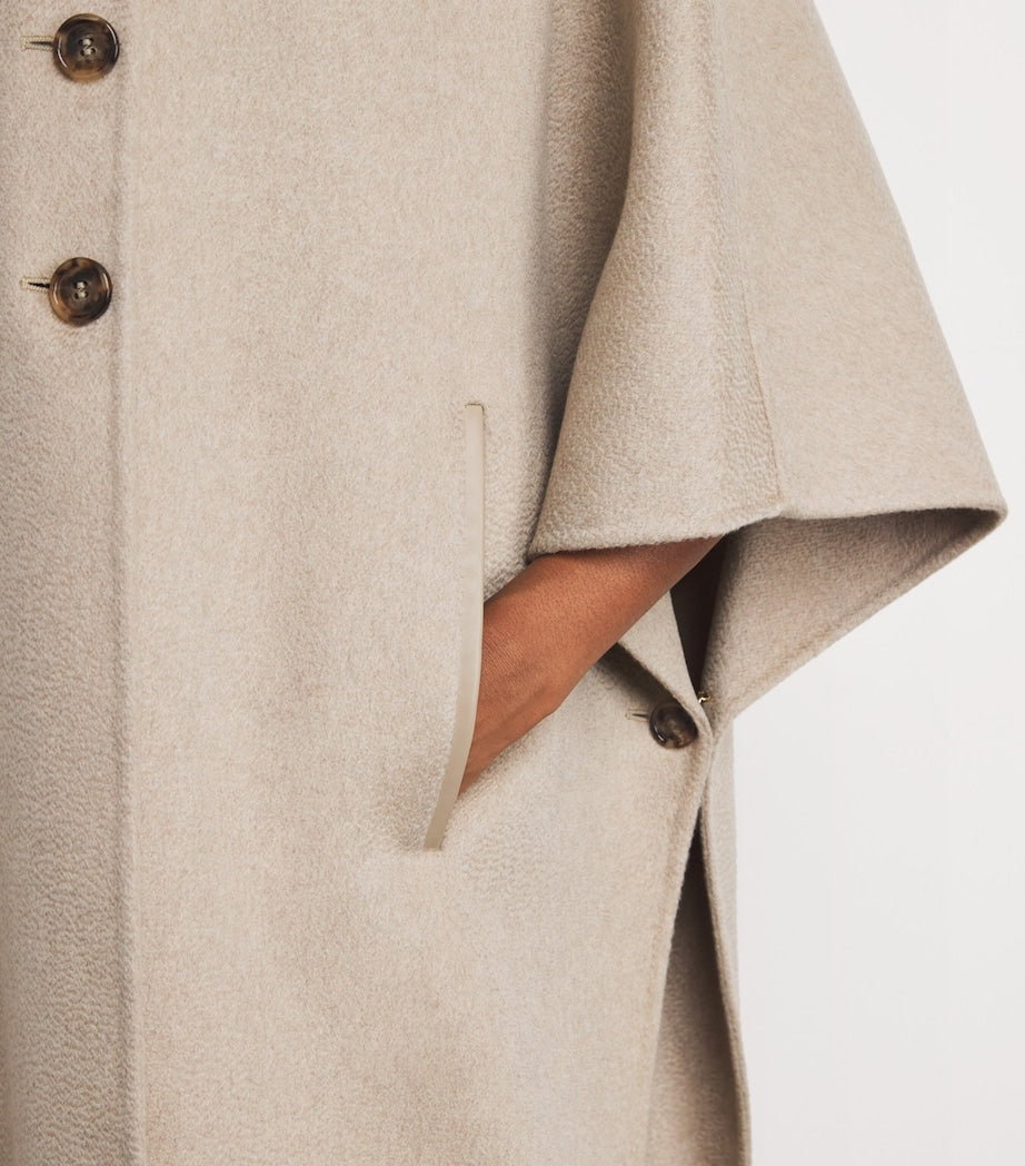 Max Mara Beige Cashmere Poncho Cape Coat