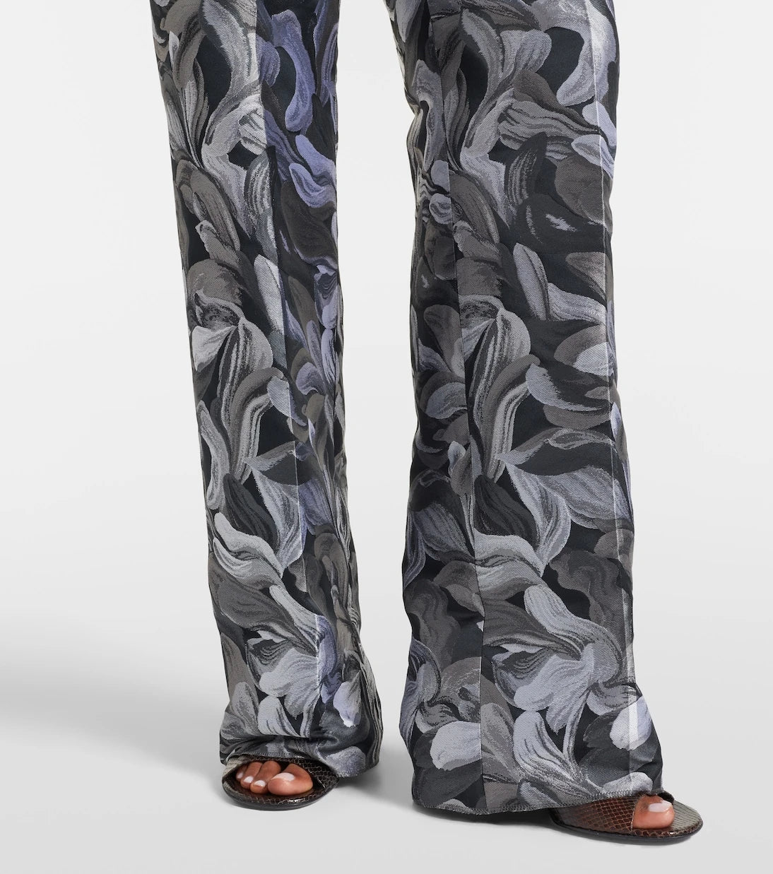 Dries Van Noten - Jacquard high-rise wool straight pants