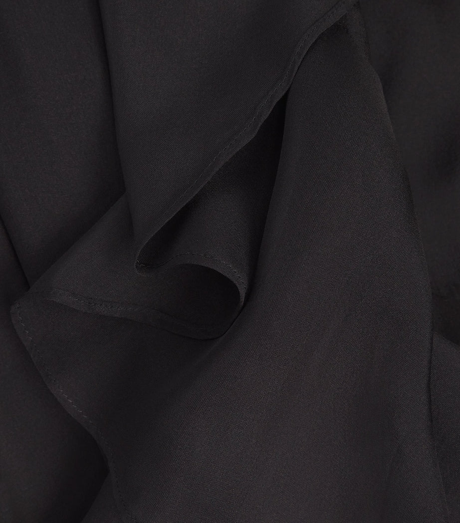 Veronica Beard Black Silk Tiered Adlington Mini Dress