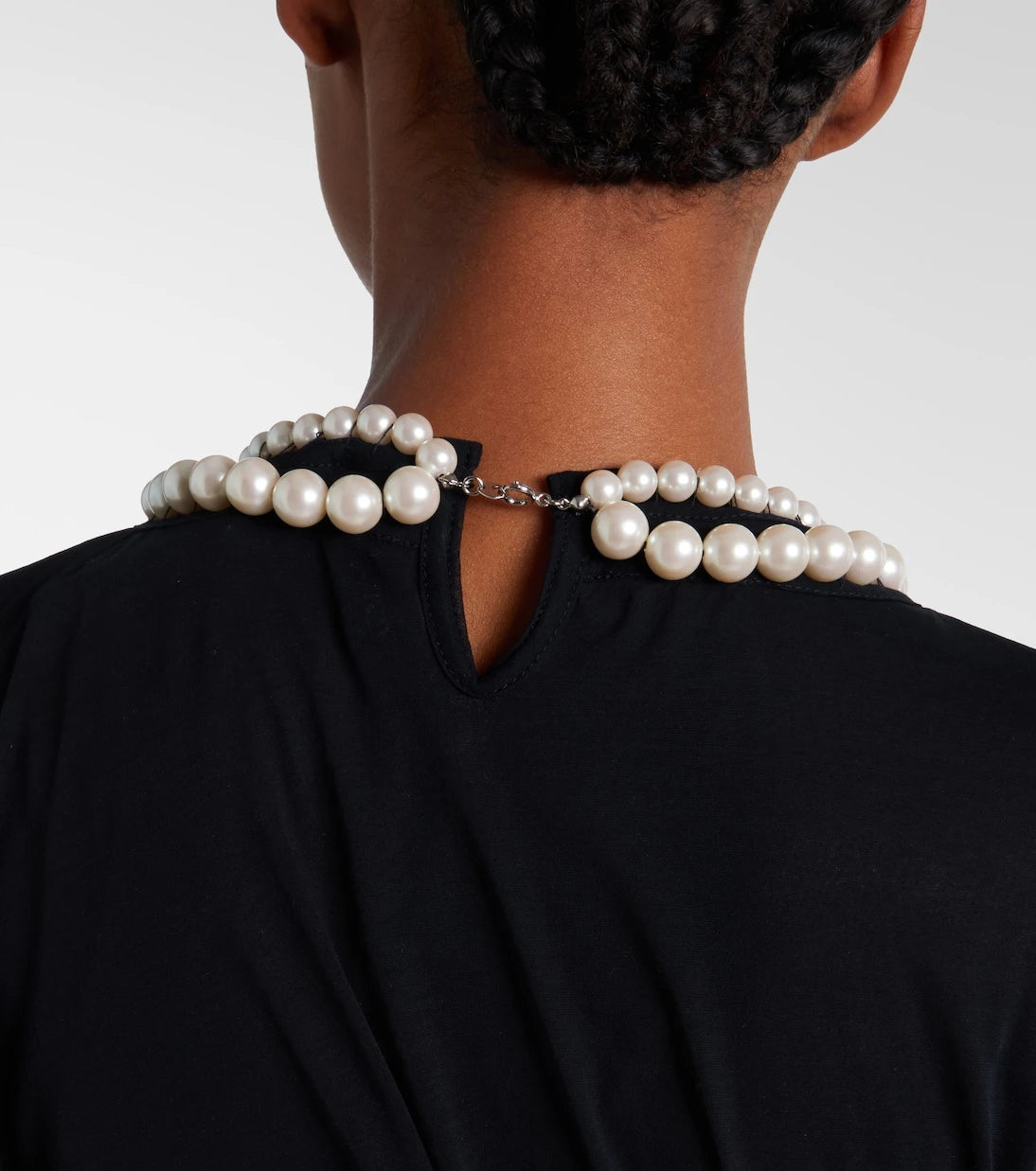 Junya Watanabe - Draped faux pearl-embellished cotton top