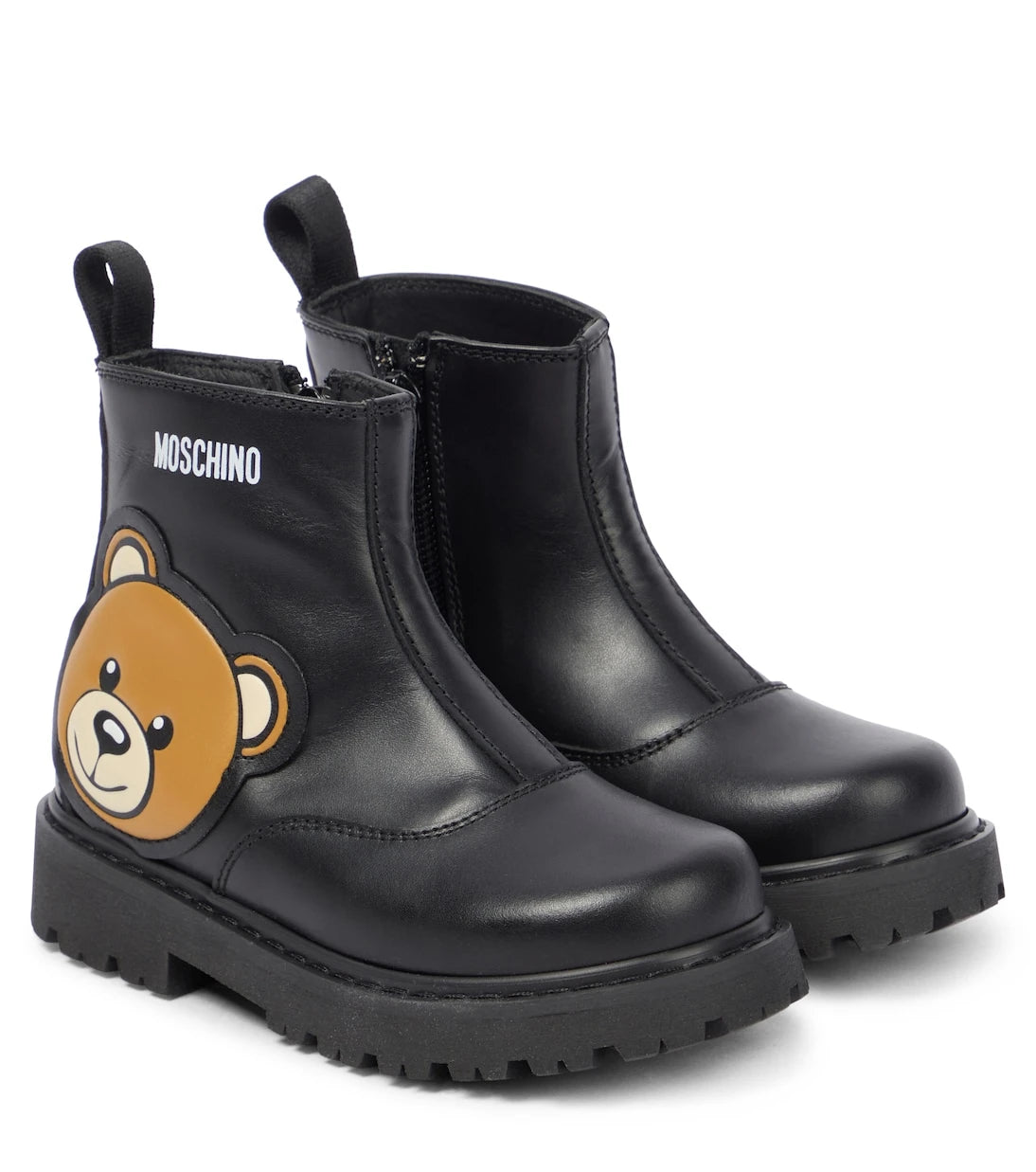 Moschino Kids - Leather ankle boots