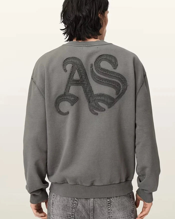 AllSaints erkek pamuklu oversize sweatshirt INSIGNIA