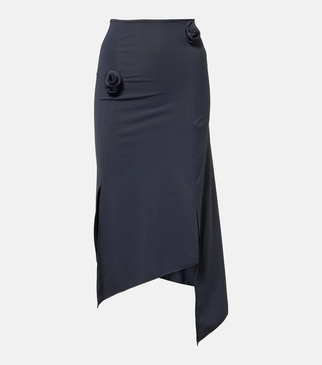 Coperni - Floral-appliqué jersey midi skirt