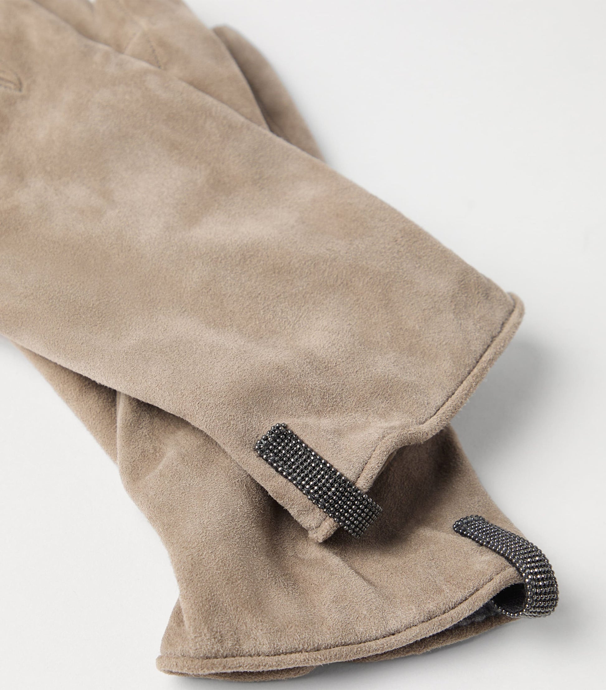 Brunello Cucinelli Blue Suede Monili Gloves