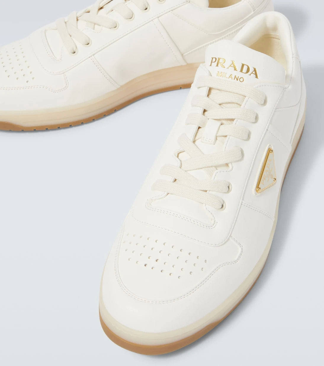 Prada - Downtown leather sneakers