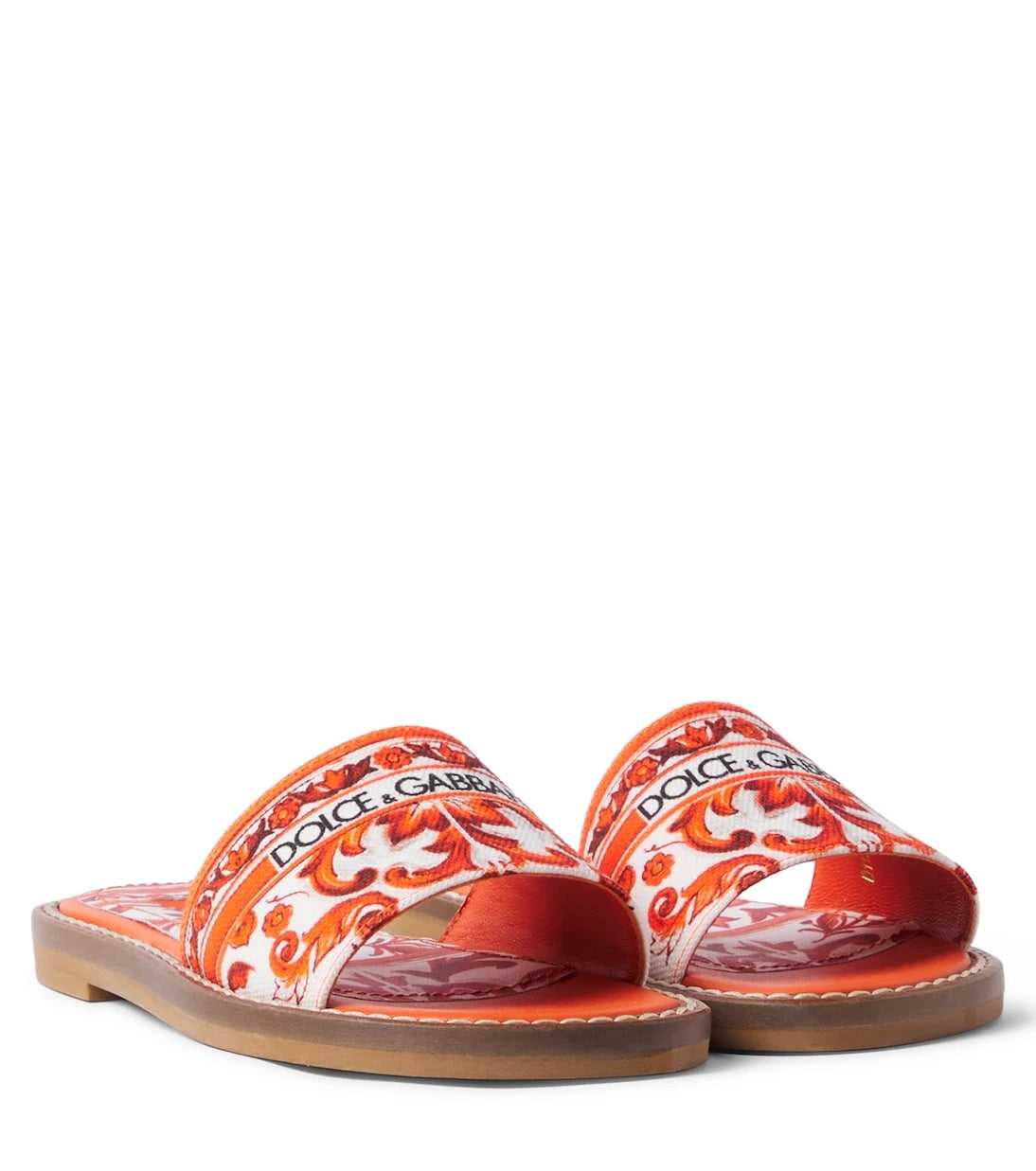 Dolce&Gabbana Kids - Majolica canvas slides