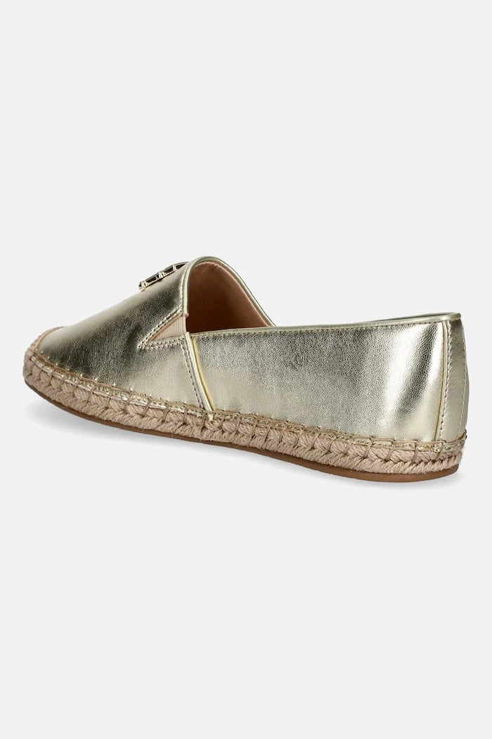Tommy Hilfiger Kadın Deri Espadril TH LOGO GOLD ESPADRILLE