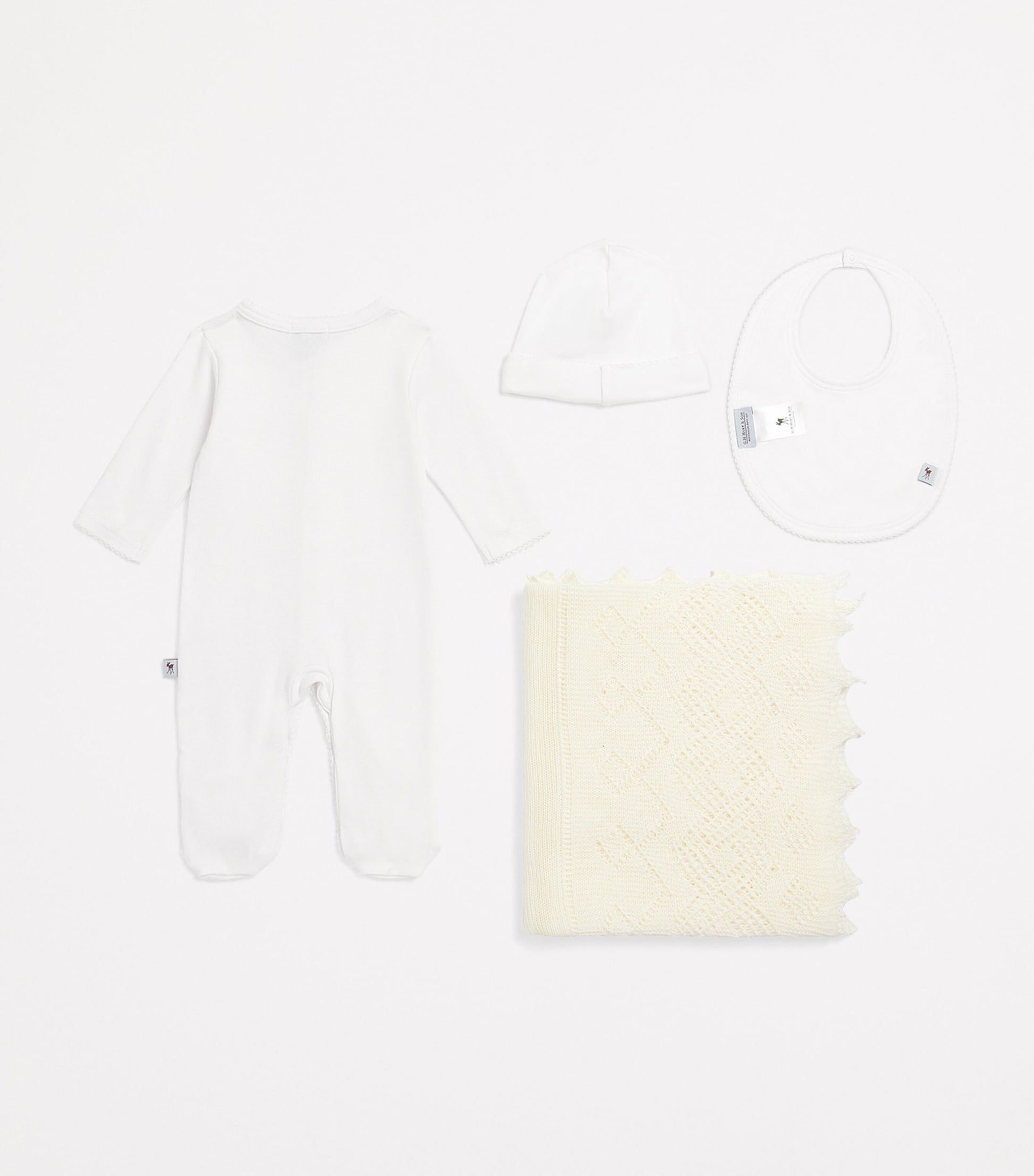 G.H. Hurt&Son Kids All-in-One, Bib, Hat and Blanket Set (0-3 Months)