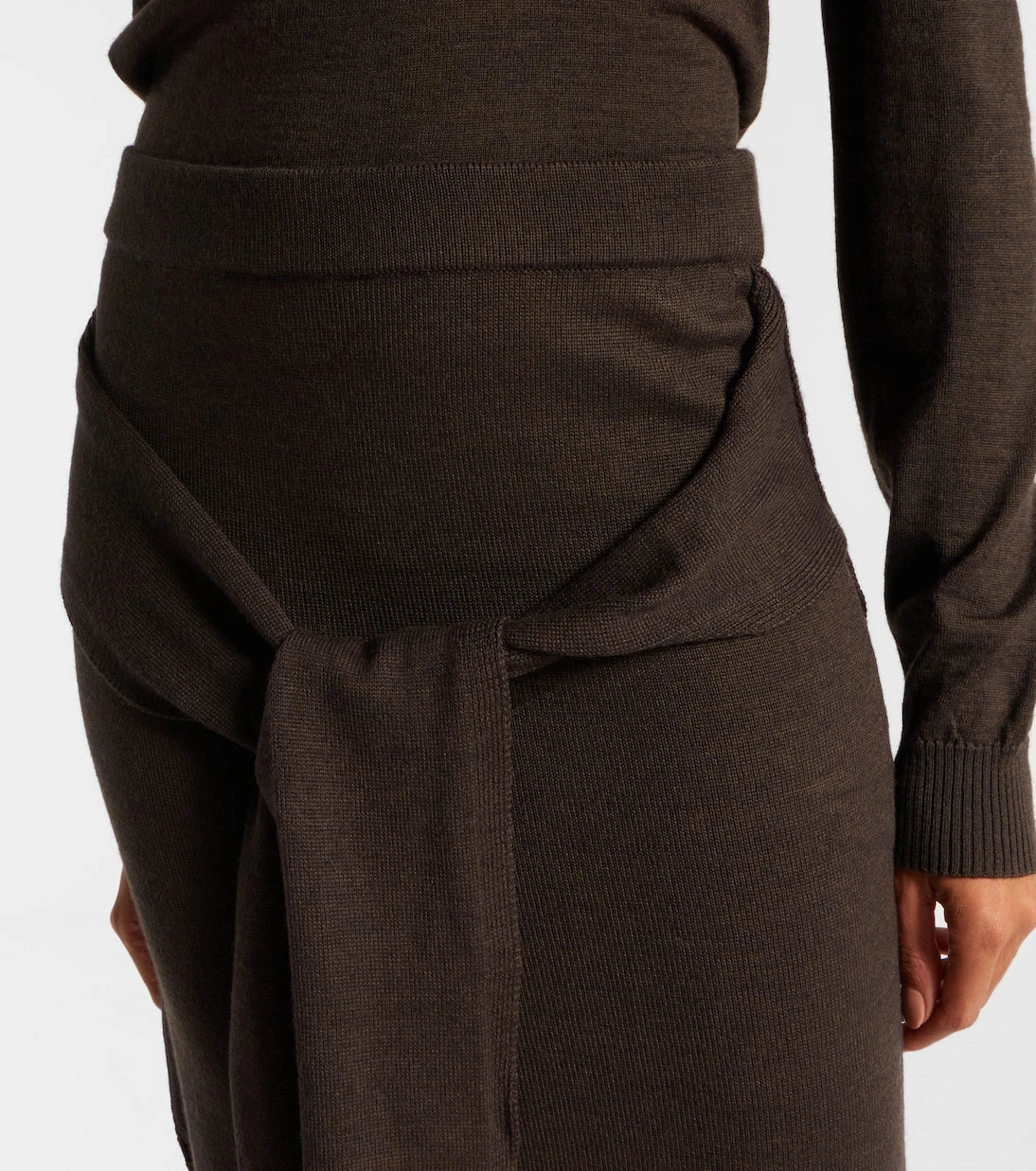 Lemaire - Trompe L'œil wool-blend midi skirt