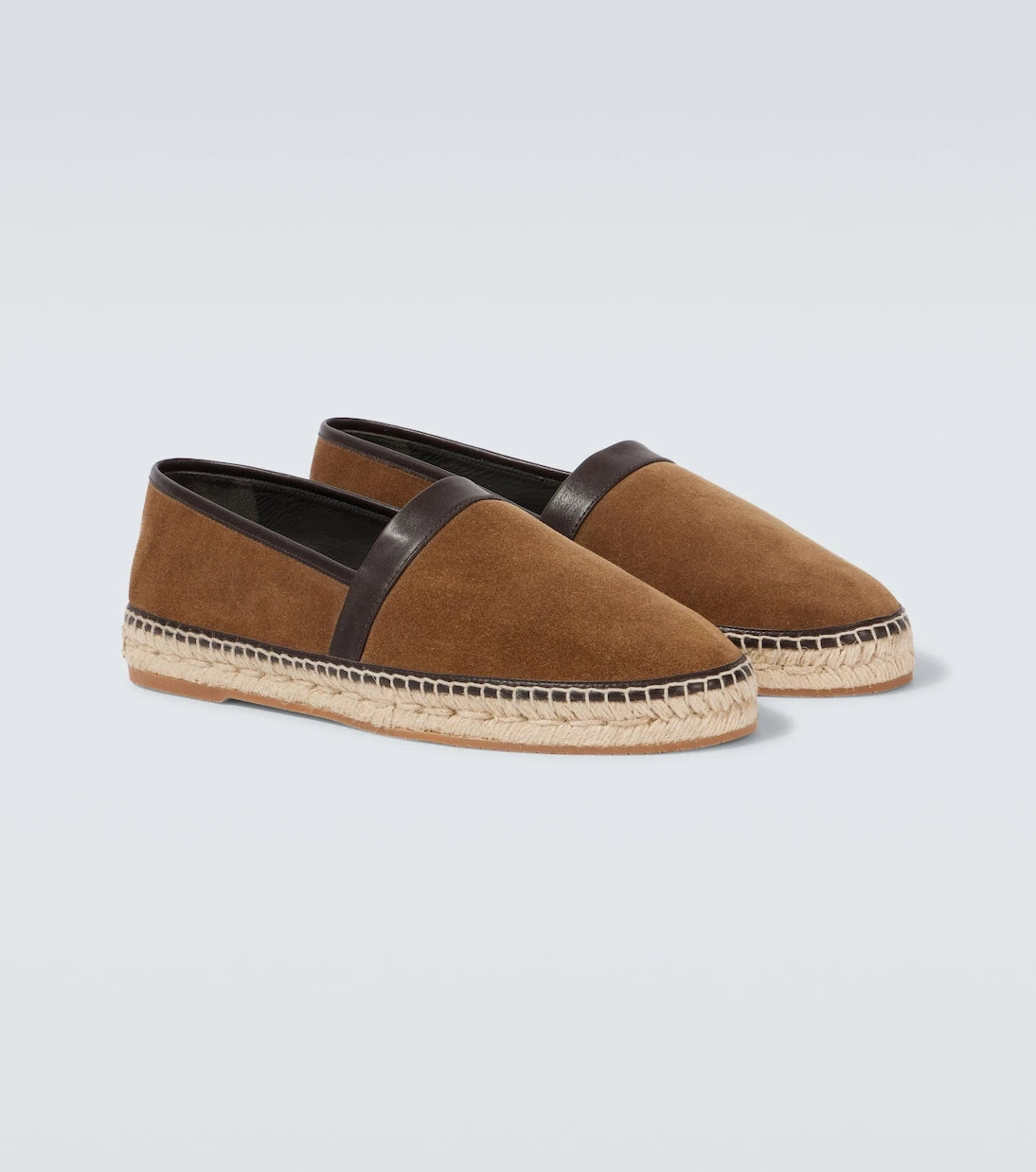 Manolo Blahnik - Nerano leather-trimmed suede espadrilles