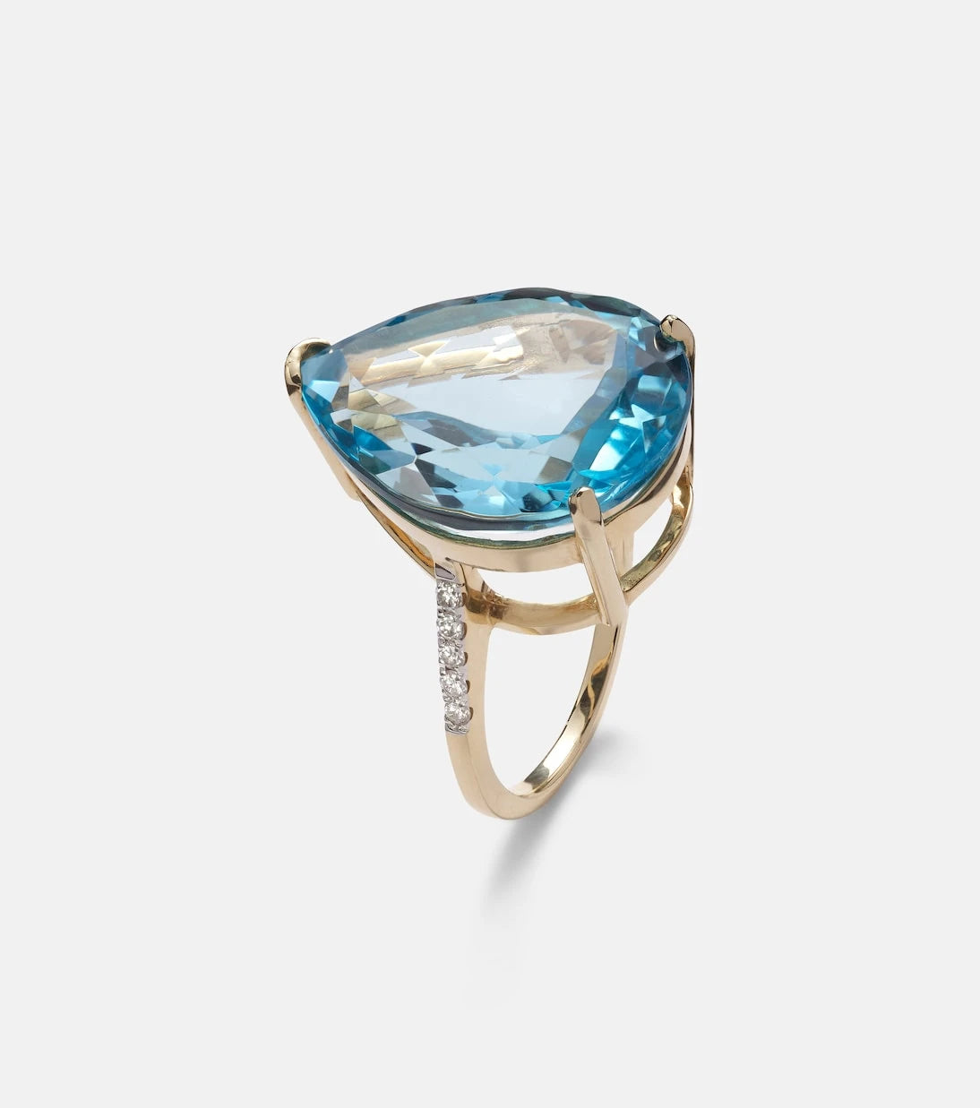 Mateo - 14kt gold ring with topaz and diamonds