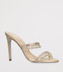 René Caovilla Beige Embellished Chandelier Heeled Mules 105
