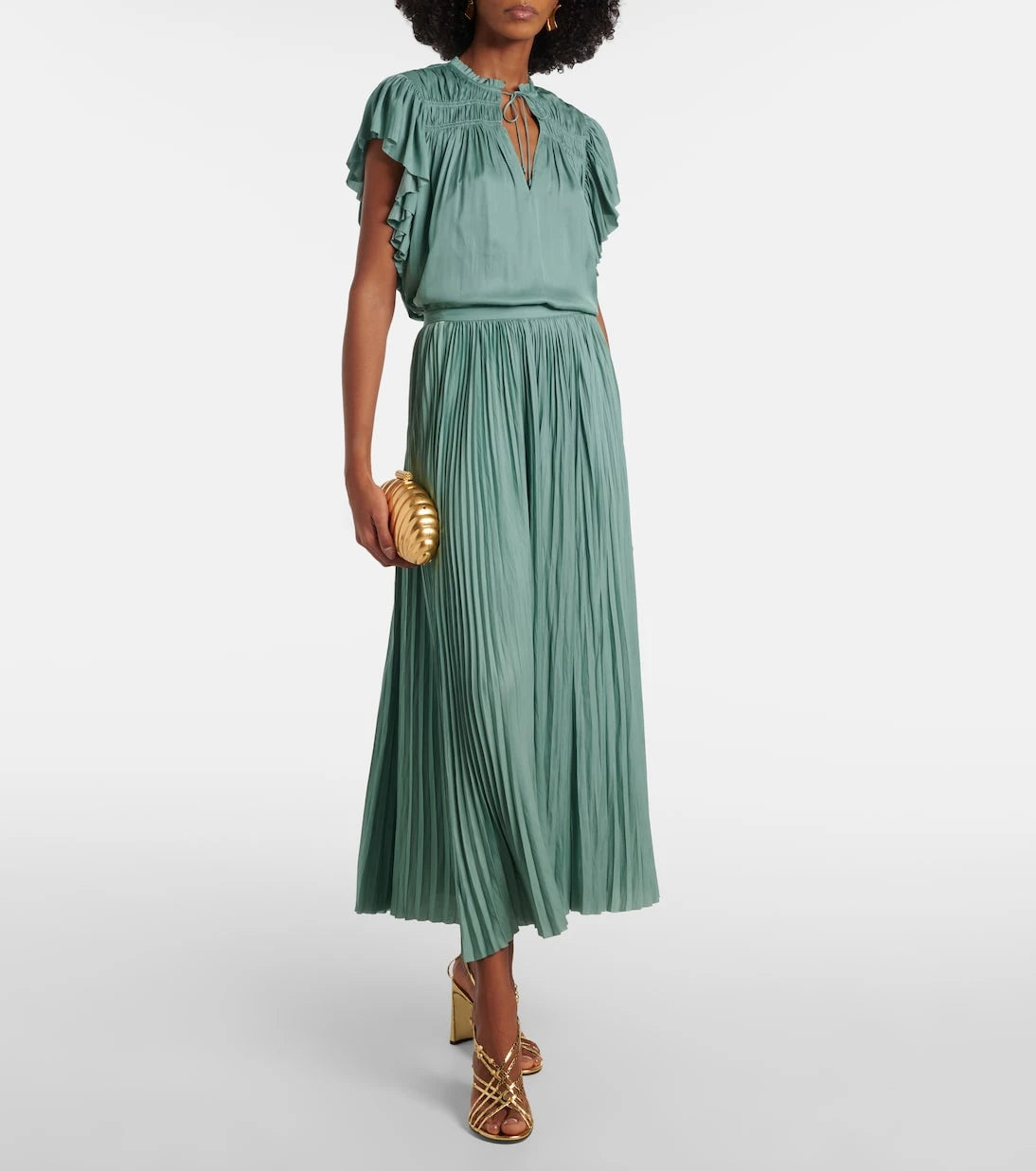Ulla Johnson - Lulu satin plissé maxi skirt