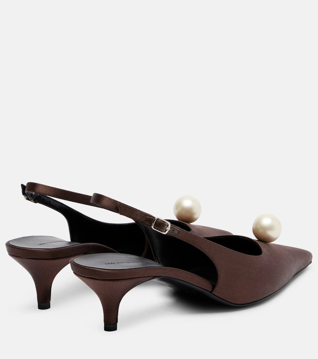 Magda Butrym - Embellished satin slingback pumps