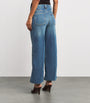 Good American Blue Good Skate Cropped Wide-Leg Jeans