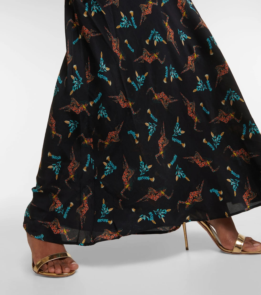 Rixo - Printed halterneck silk maxi dress